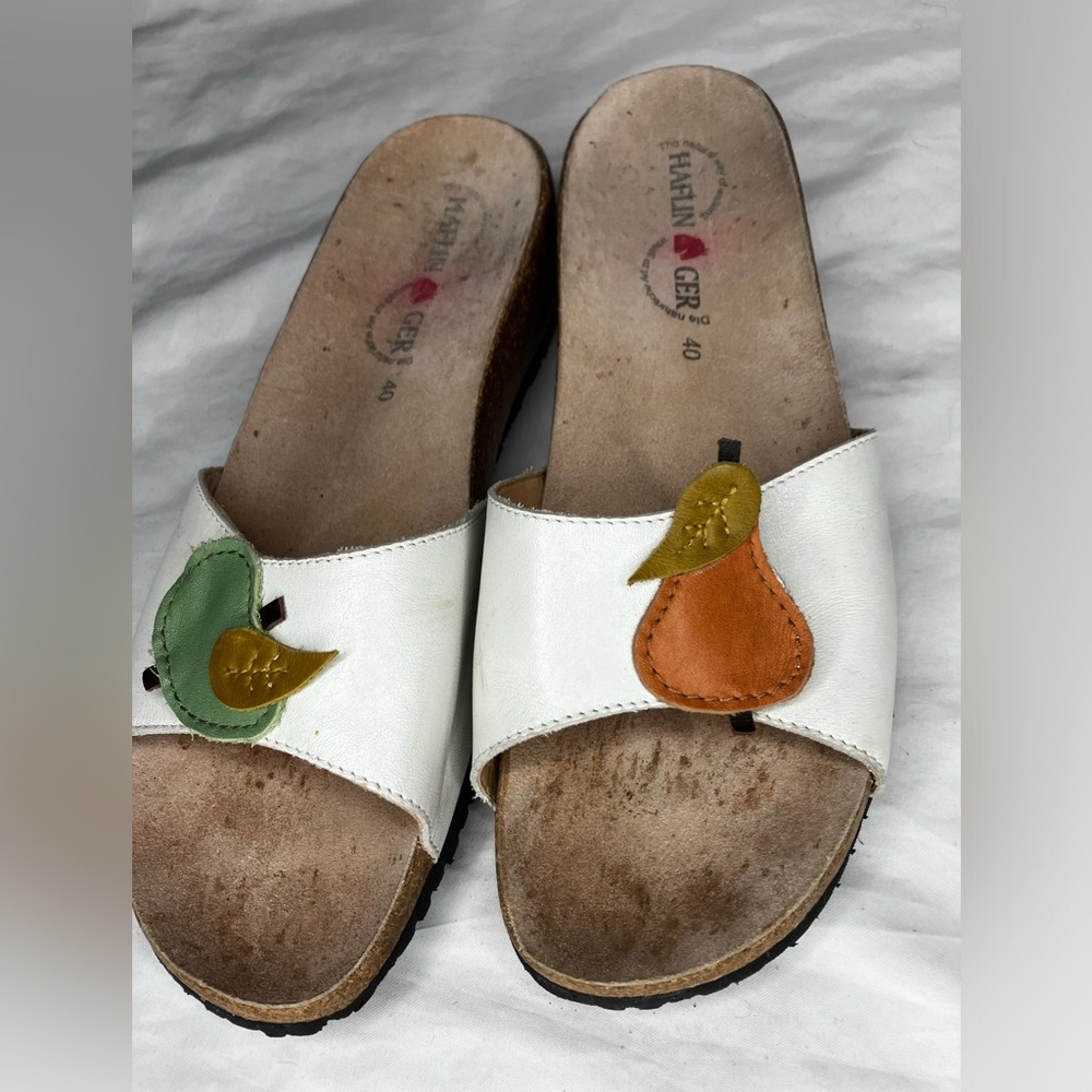 Haflinger Apple Pear mule sandals 40 9.5